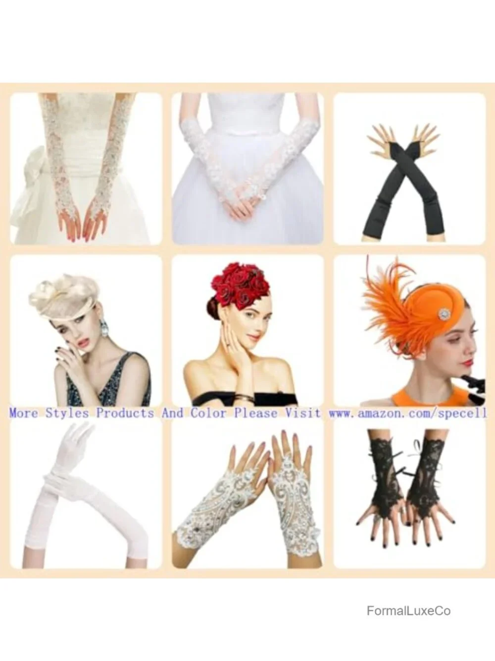 Sequins Lace Fingerless Gloves Long Elbow Length for Wedding Prom Party